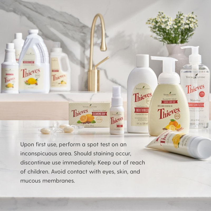 Young Living Thieves Fresh Essence Plus Mouthwash | 8 fl oz | Alcohol-Free and Fluoride-Free | Enhanced with Essential Oils | Peppermint, Rosemary, Lemon, & Cinnamon Oils