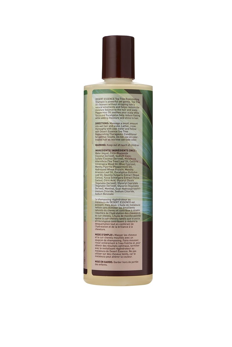 Desert Essence Shampoo, Tea Tree Replenishing Shampoo, 12.9 - Ounces (Pack of 3)
