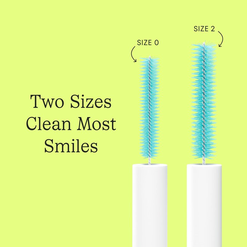 Great Gums Brush by Cocolab, Soft Interdental Brushes for Small Spaces Between Teeth, Dental Floss Picks for Effective Teeth Cleaning and Oral Care, Suitable for Braces, Size 2, 25 Count