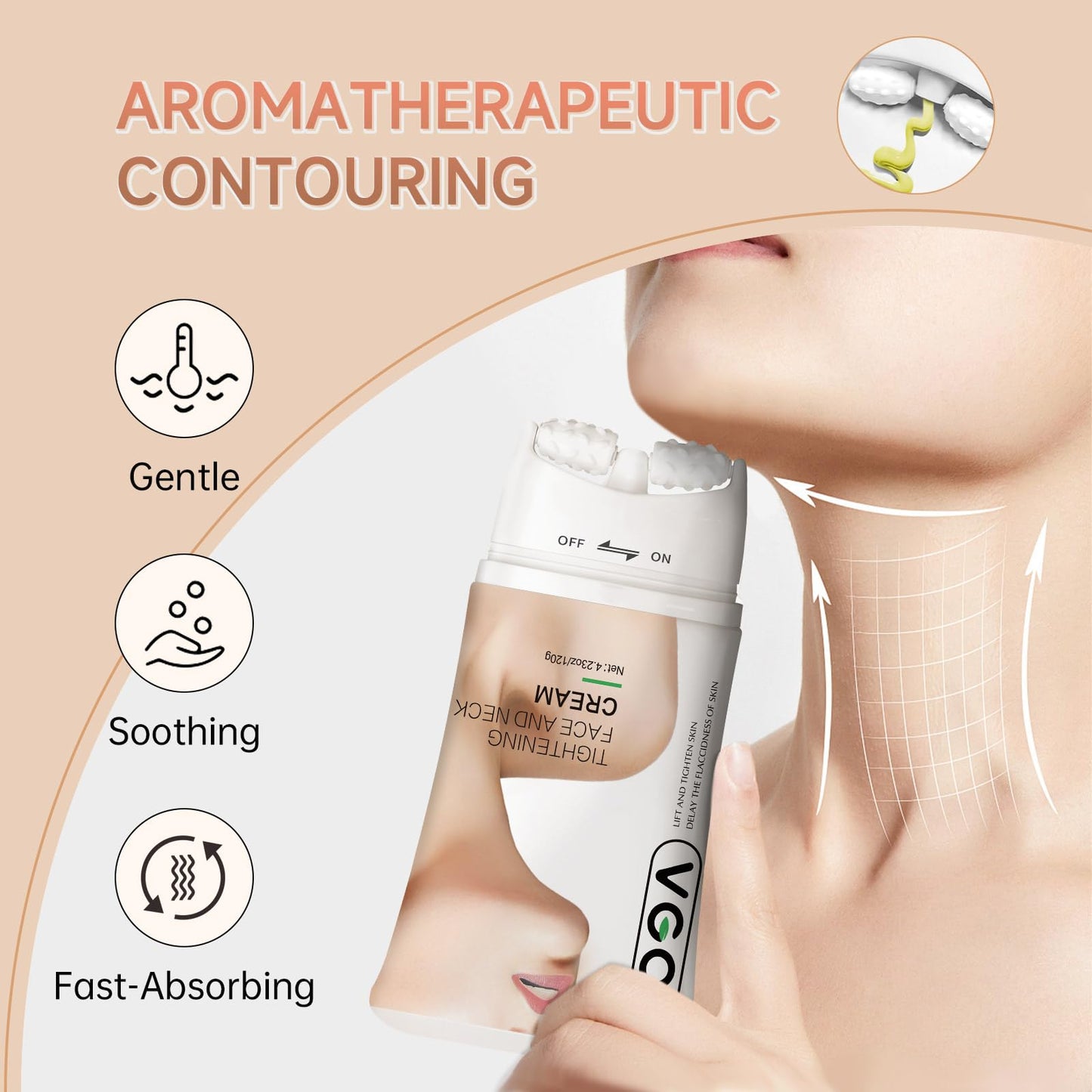 VGO Neck Creams for Tightening and Firming, Face Cream for Anti Aging Moisturizer, Hyaluronic Acid and Retinol Enriched for Neck and Face to Target Fine Lines sagging & Dryness. 4.23 Fl Oz