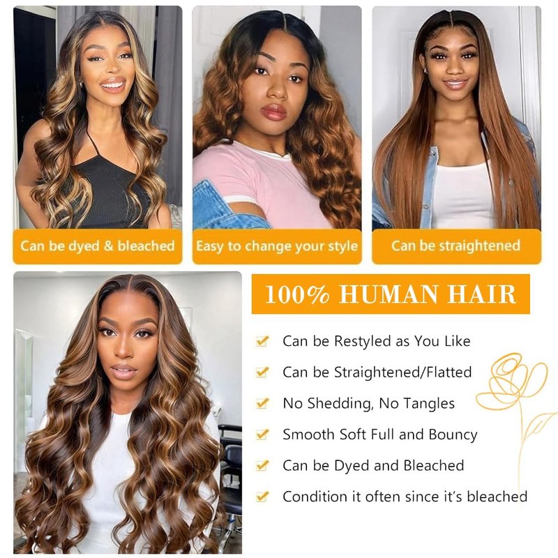 QTHAIR 1B/4/30 Ombre Body Wave HD Closure 18A 4x4 Transparent Color Swiss Lace Closure Brazilian Body Wave Closure Unprocessed Virgin Human Hair Dark Roots 3 Tone 1B/4/30 Wavy Human Hair(14in)
