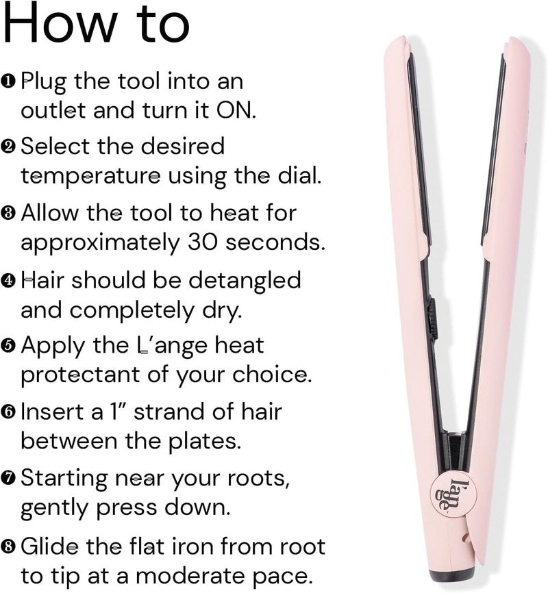 L'ANGE HAIR Flat Iron Hair Straightener - Fast Heating Ceramic | Locks in Moisture & Shine | Blush Color