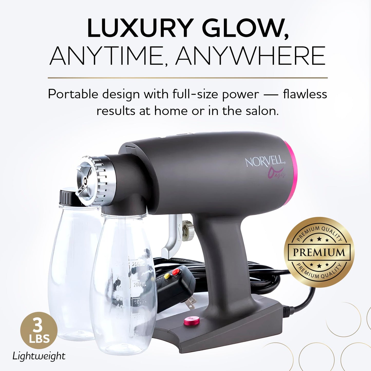 Norvell Oasis Spray Tan Machine Kit with Cosmo Airbrush Spray Tanning Solution – Professional Sunless Tanning System by Norvell