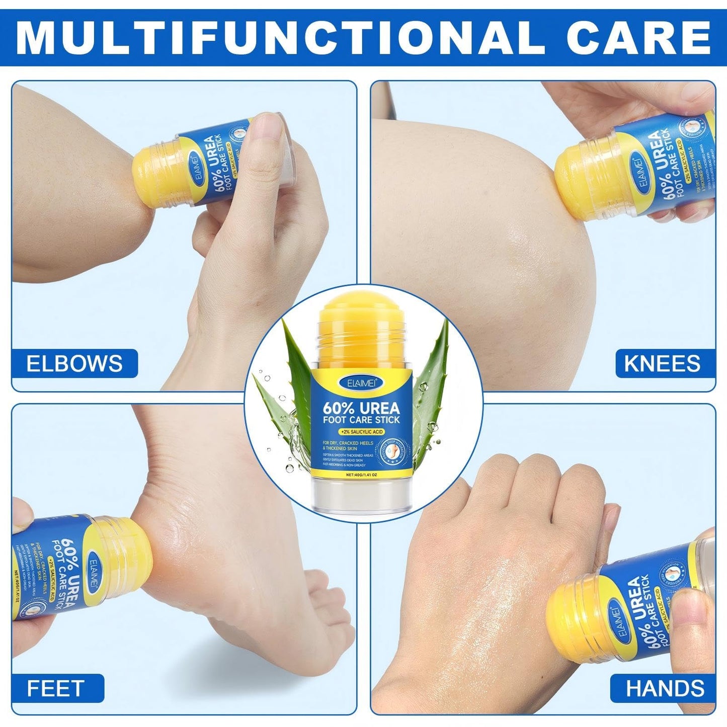 Urea foot Cream Stick 60% plus 2% Salicylic Acid，foot urea cream Deeply Moisturising and Fast Absorbing Gentle Exfoliation For Dry sink Exfoliating Dead Skin, Callus Remover ， Skin Softener