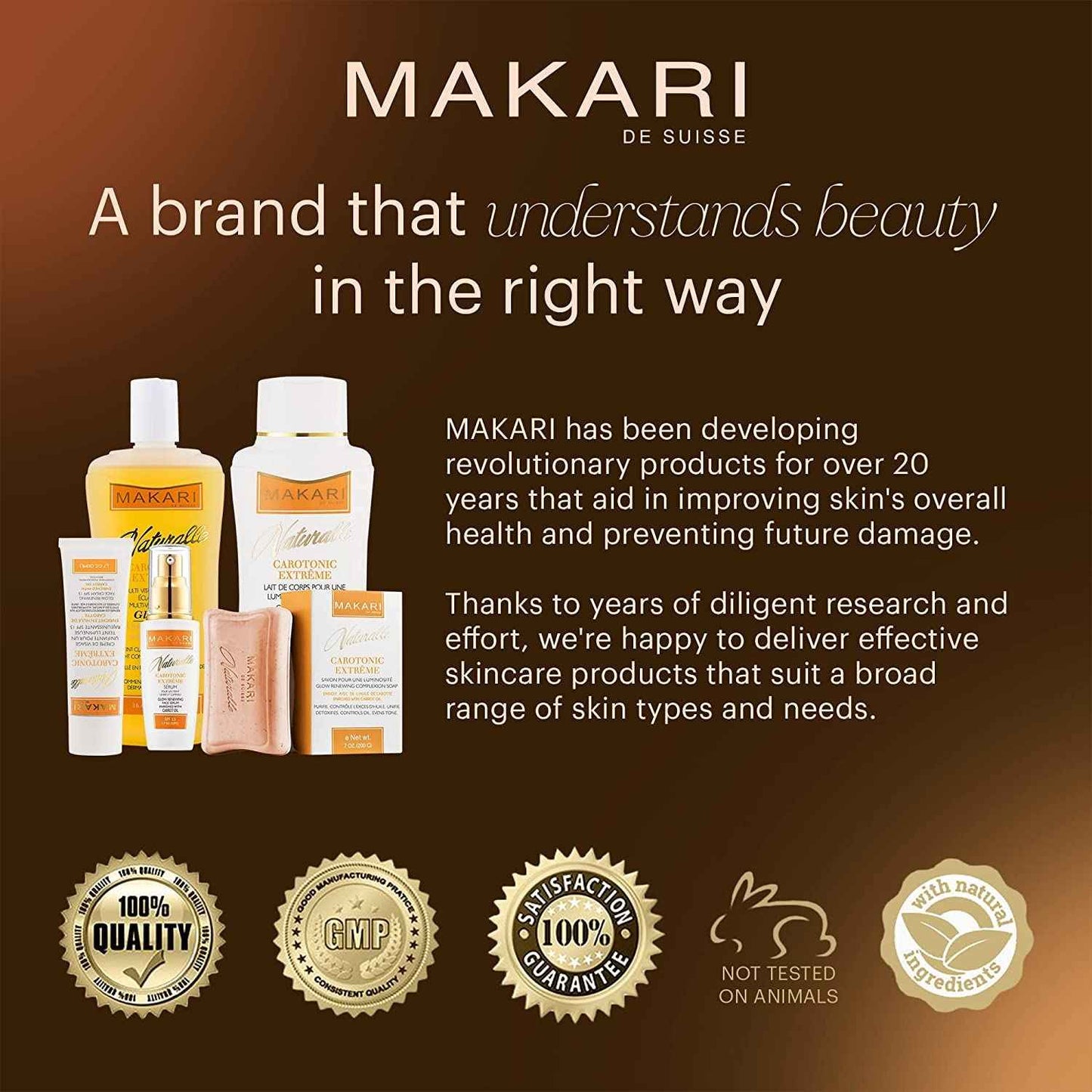 Makari Naturalle Carotonic Extreme Brightening Serum SPF15 (1.7 oz) | Helps Reduce Appearance Of Blemishes, Scars, and Imperfections | Brightens, Smoothens, & Gives Antioxidant Protection