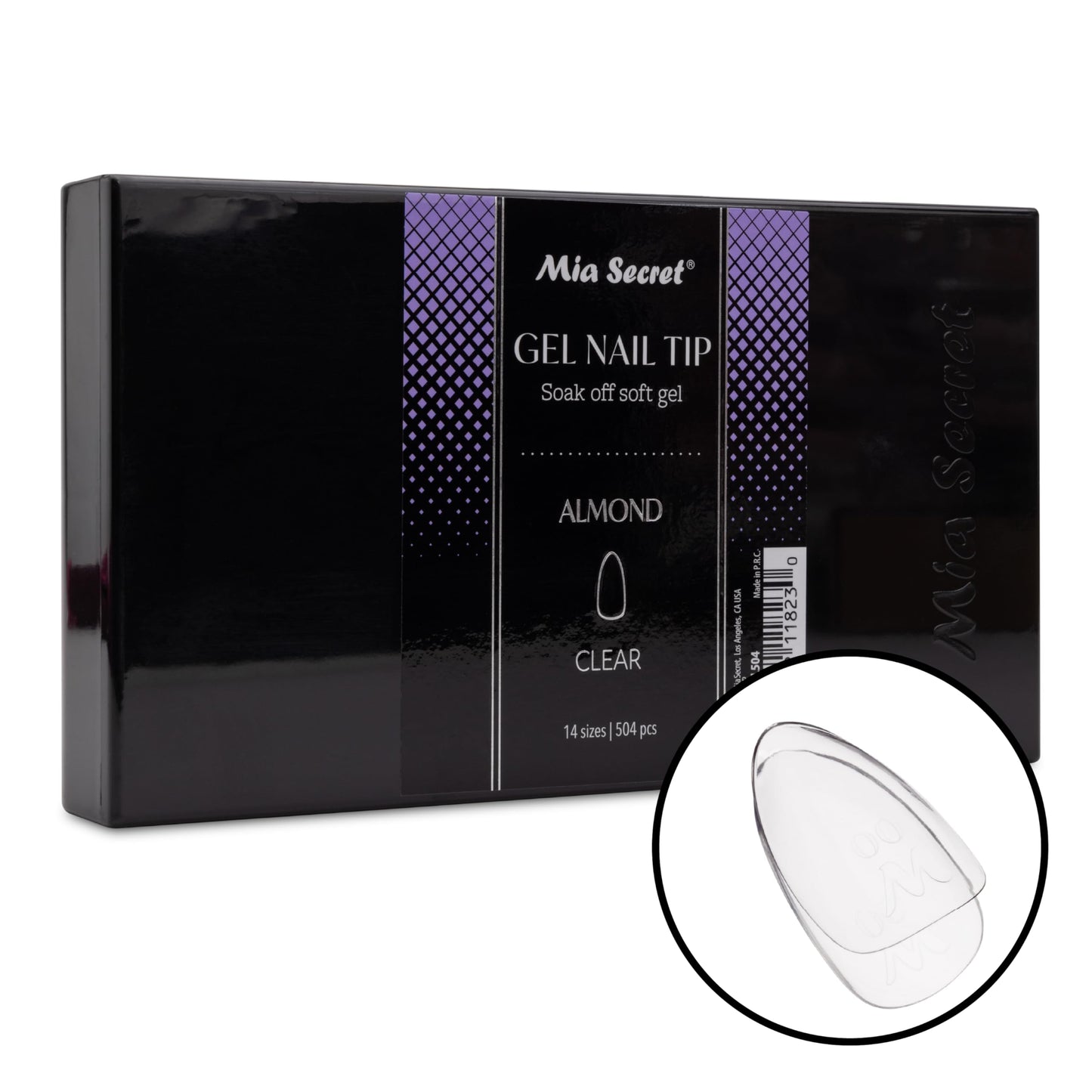 Mia Secret Soak off CLEAR Soft Gel Nail Tip MADE IN USA for Salon and DIY (Clear 504 Tips, Almond)
