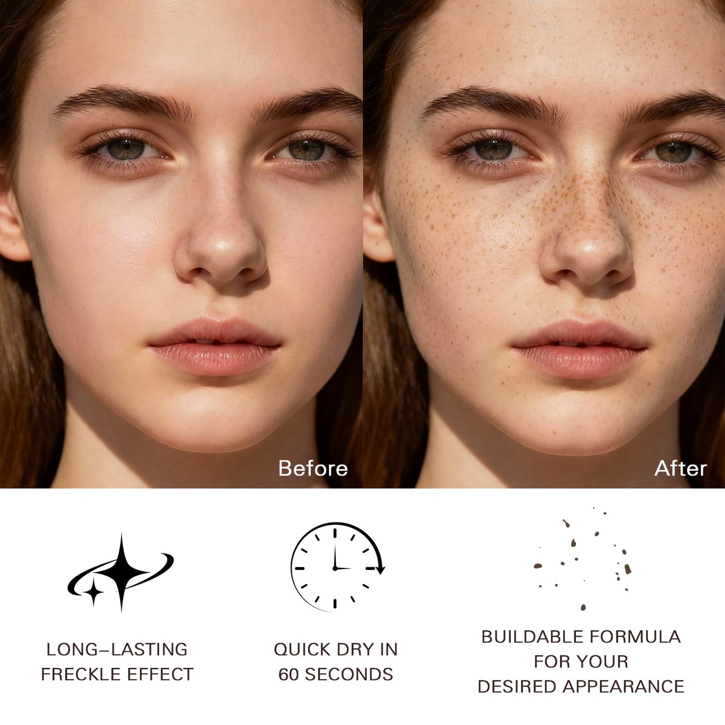Janwana Freckle Pen Lifelike Natural Freckle Makeup Waterproof & Smudge Proof 2PCS Long Lasting Freckle Faux Looking Freckle Pencils - Light Brown + Natural Coffee
