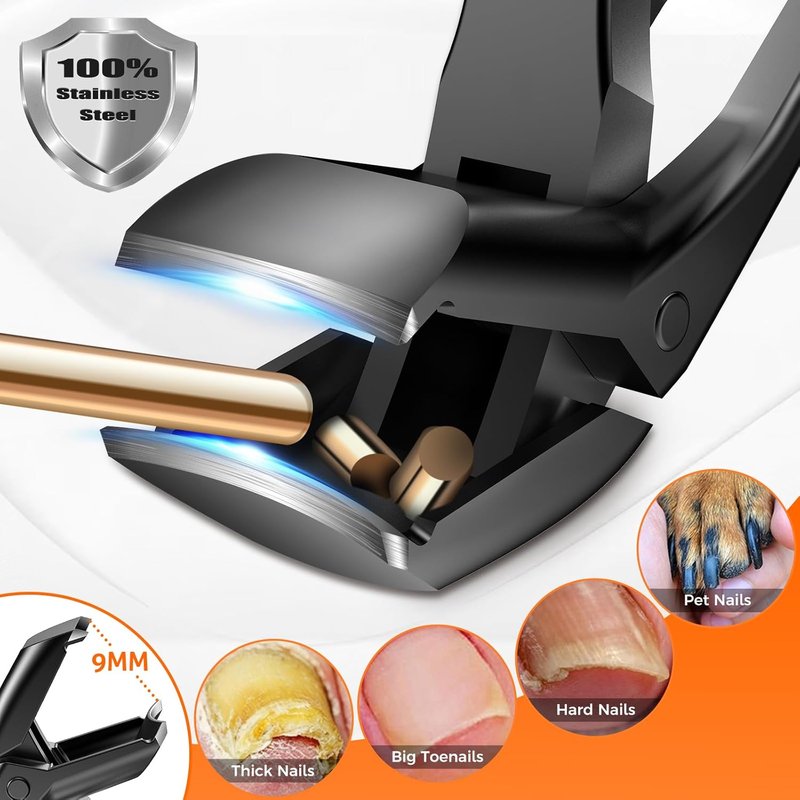 Ingrown Toenail Clippers - Angled Head Nail Clipper Set for Thick Toenails | Ideal for Seniors & Men