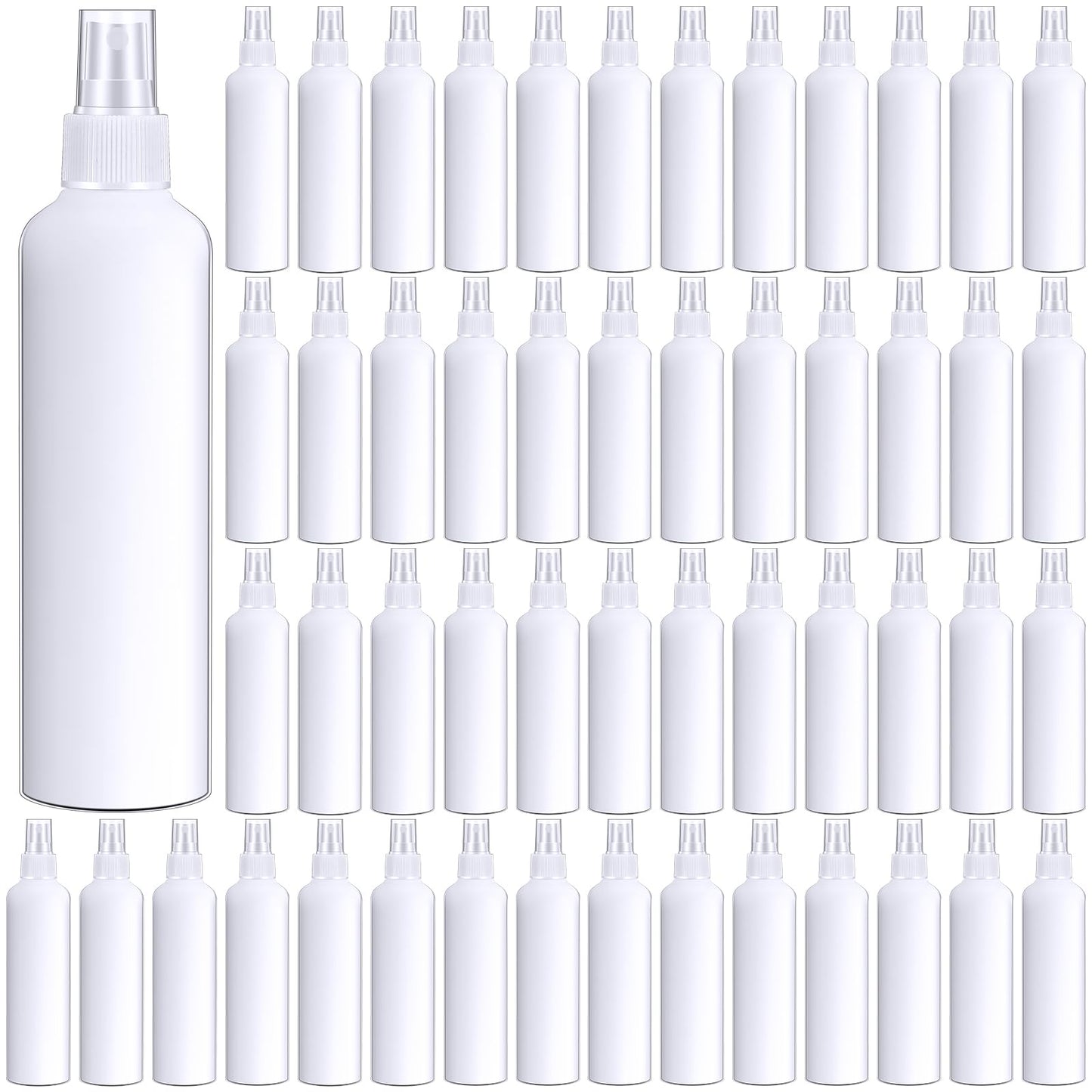 Eccliy 32 Pcs 8 oz Spray Bottles Fine Mist Plastic Spray Bottles Clear Empty Sprayer Hairs Refillable Travel Sprayer with Pump Cap for Cleaning Oils Travel Perfumes(White,Colored)