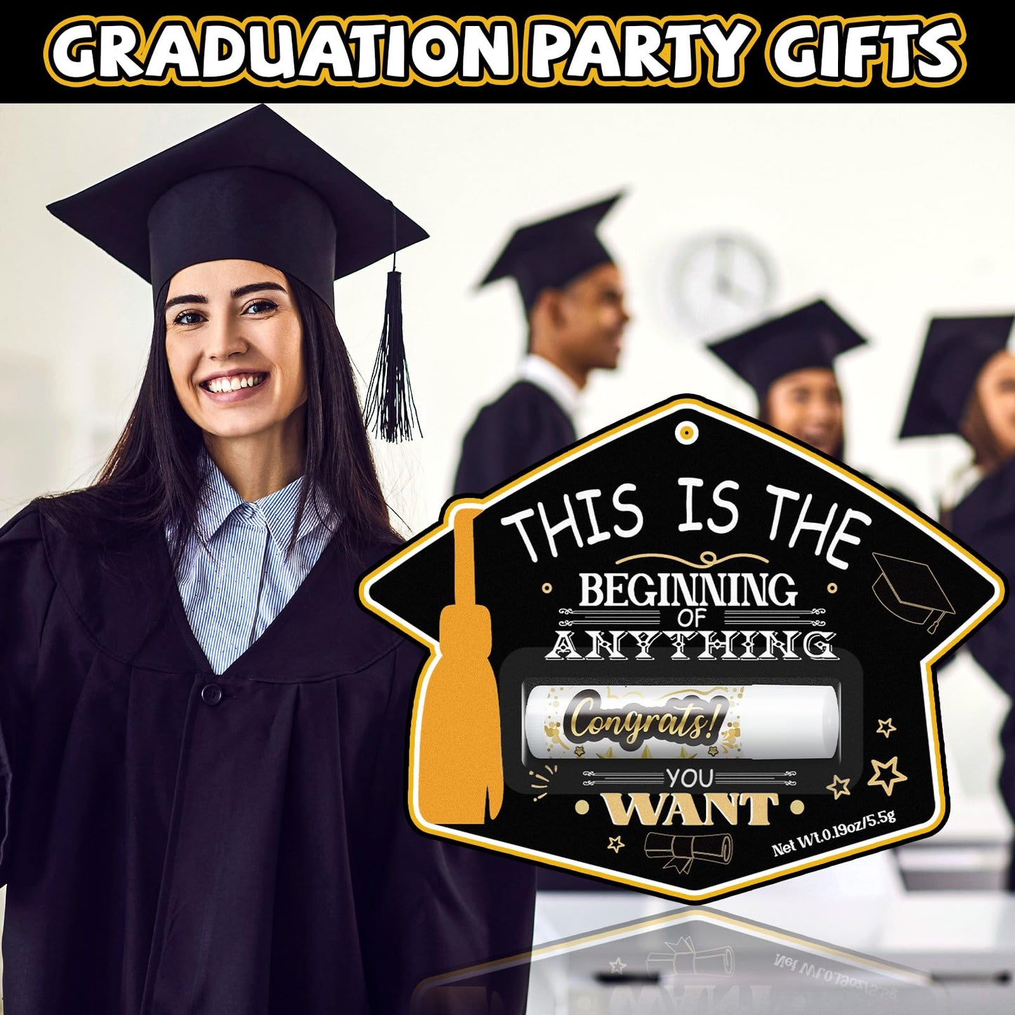 30 Pack 2026 Graduation Gift Bulk Graduation Lip Balms Class of 2026 Congrats Grad Party Favors This Is the Beginning of Anything You Want Grad Party Favors for School Classmates Women Men Gifts