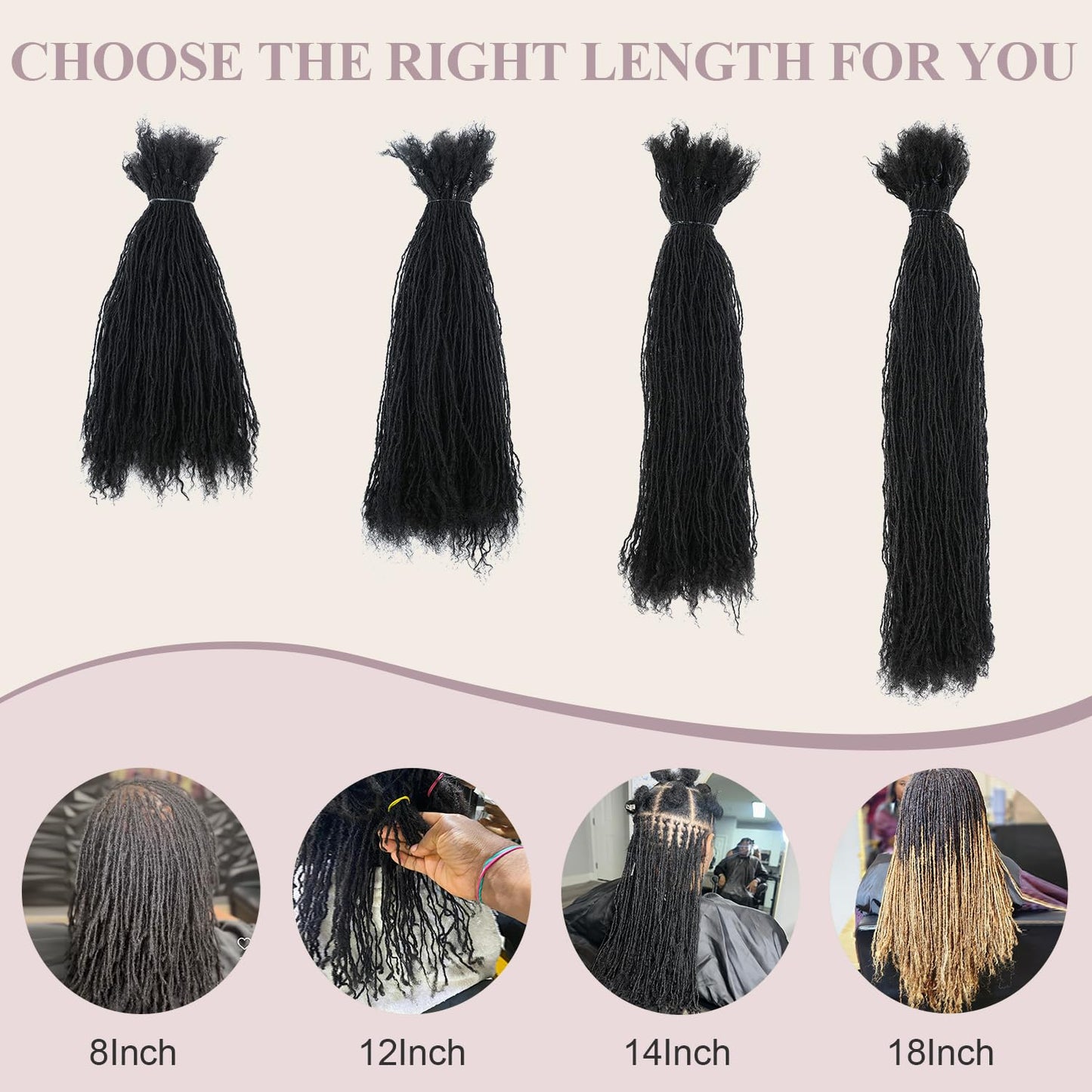 Originea 8-18 Inch 0.1 and 0.2 0.4 Thickness Curly Tips Interlocked sister Locs 100% Real Human Hair Micro loc Extensions Permanent Dreadlock Extensions (1B# 0.1cm Curly, 16 Inch 30 Strands)