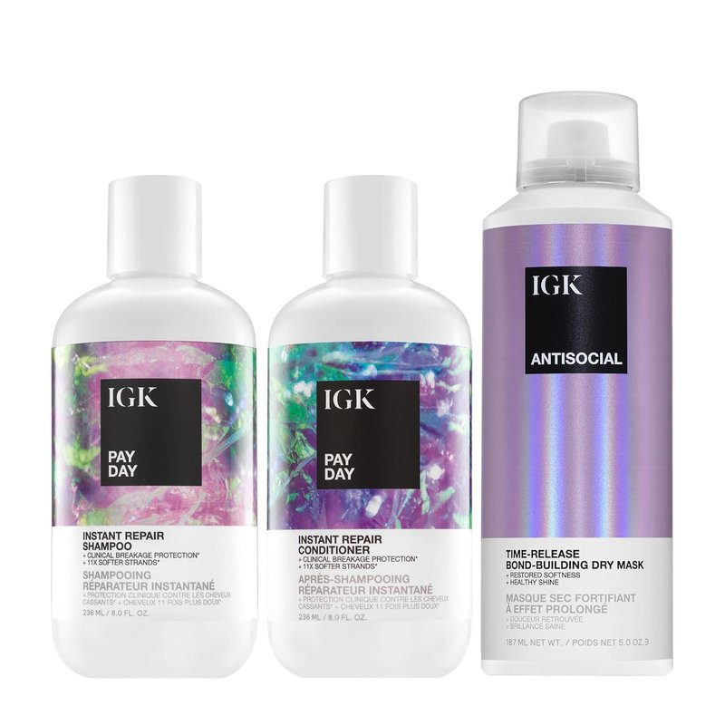 IGK ANTISOCIAL Bond-Building Dry Hair Mask - Repair, Soften & Shine | Vegan & Cruelty-Free Hair Treatment