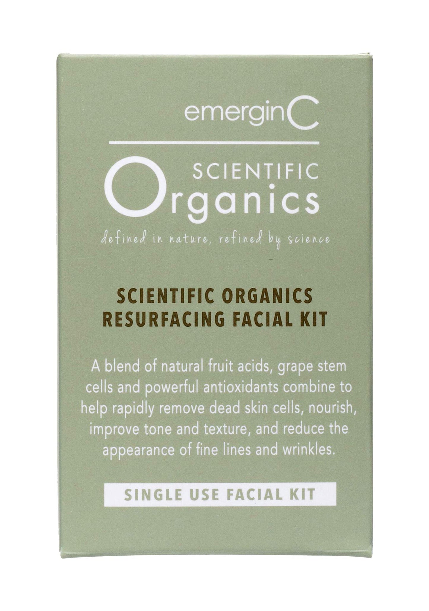 emergin C Scientific Organics Resurfacing Facial Kit - Single-Use Exfoliating Skincare Set for Removing Dead Skin Cells + Reducing Appearance of Wrinkles - DIY Facial Kit