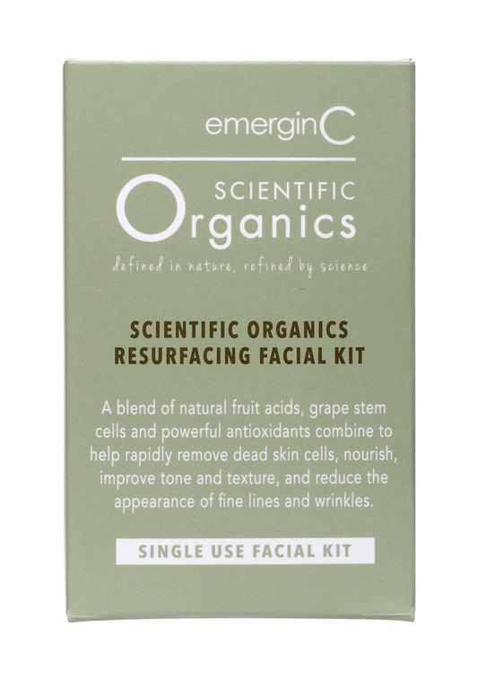 emergin C Scientific Organics Resurfacing Facial Kit - Single-Use Exfoliating Skincare Set for Removing Dead Skin Cells + Reducing Appearance of Wrinkles - DIY Facial Kit