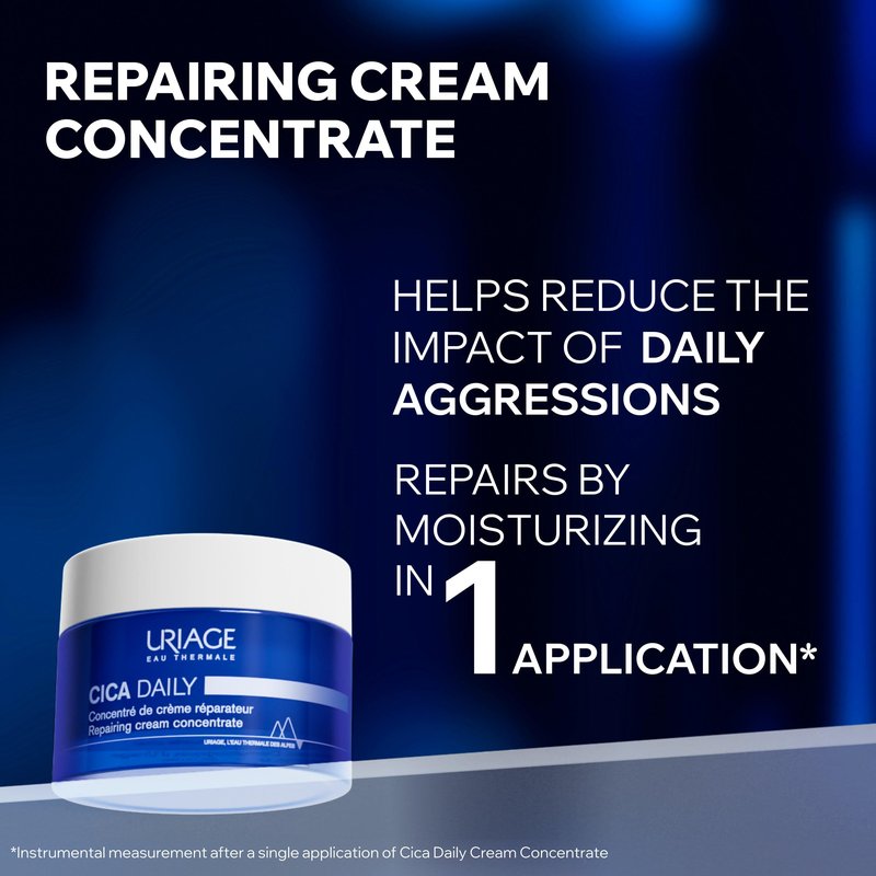 Uriage Cica-Daily Repairing Cream Concentrate, Made With Centella Asiatica + Hyaluronic Acid + Vitamin B5, 96% Ingredients Of Natural Origin, Fragrance-Free