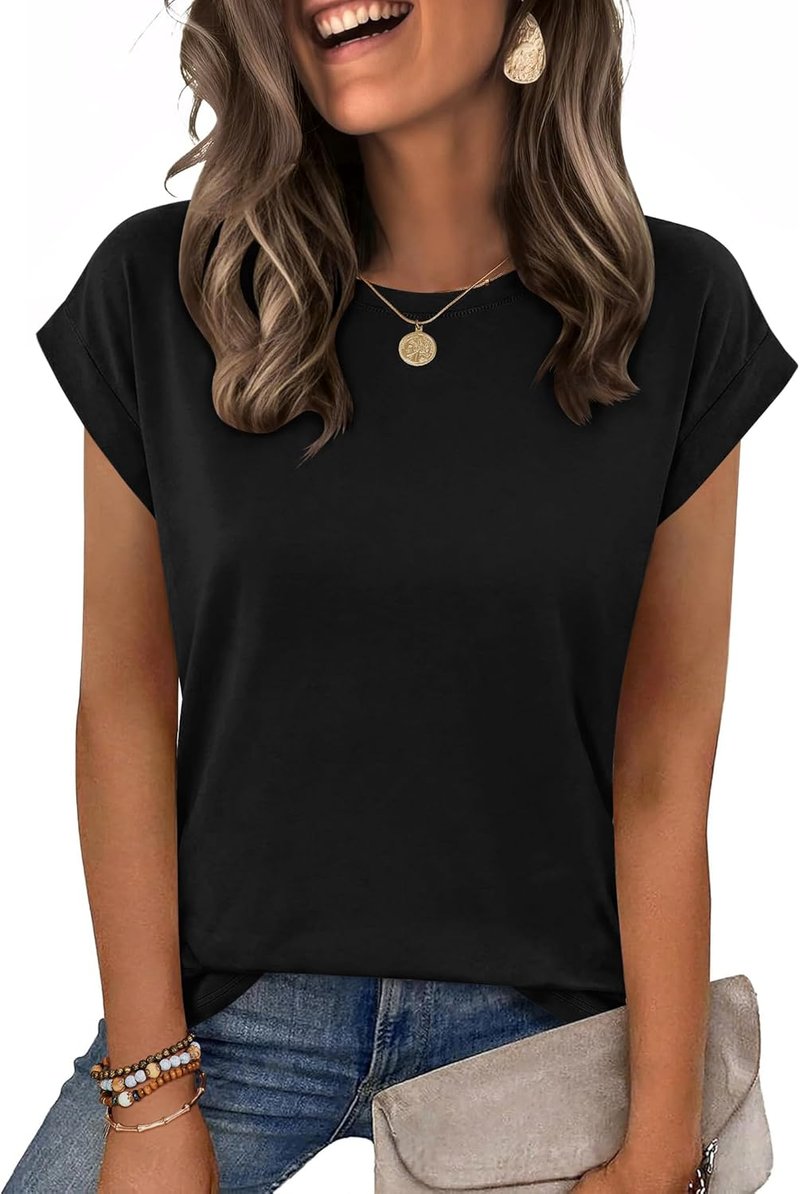 Casual Cap Sleeve T-Shirts for Women - Trendy Spring Fashion Tops | Dressy Summer Outfits