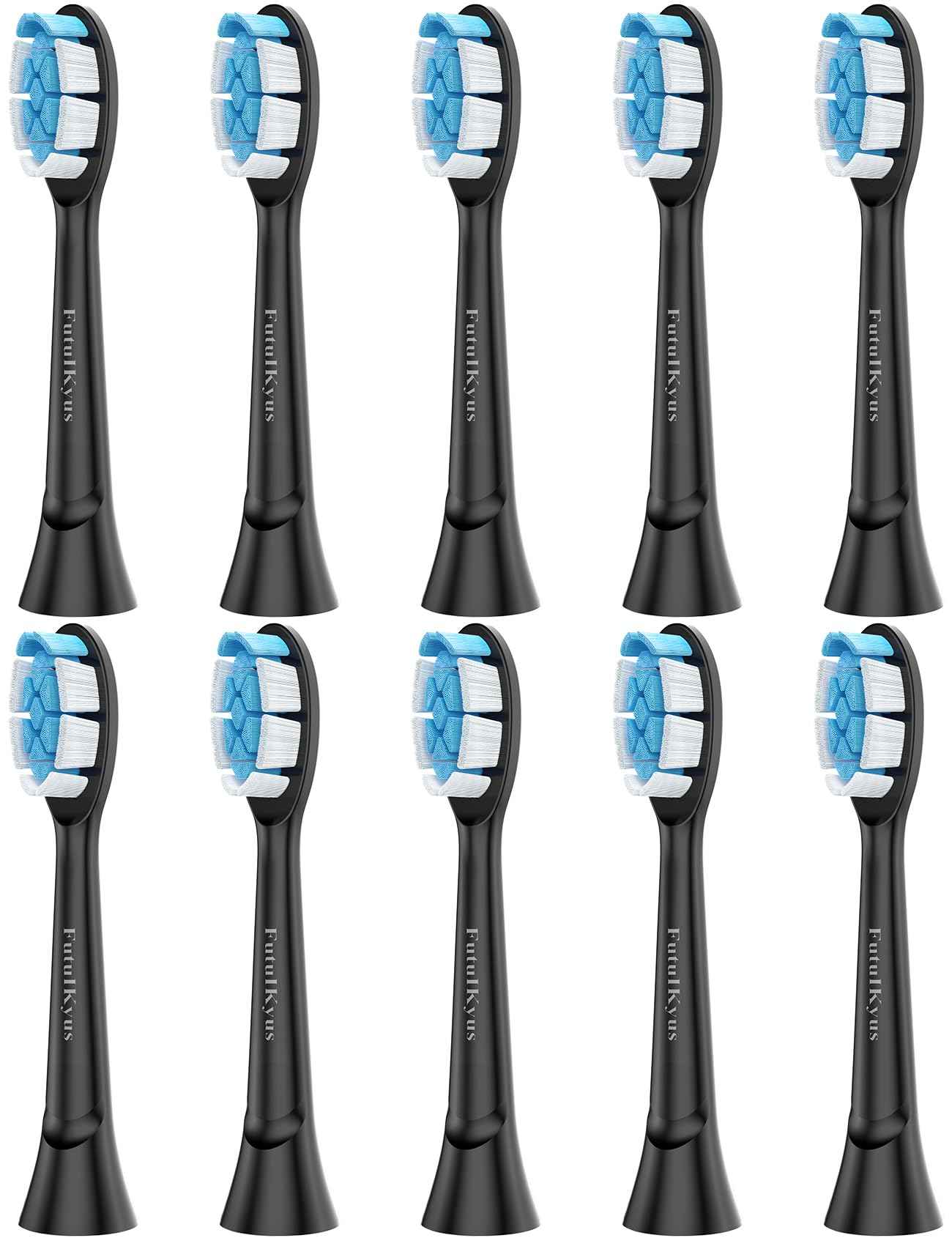 Toothbrush Replacement Heads for Philips Sonicare Electric Sonic Tooth Refill Brush Head, 10 Pack Black