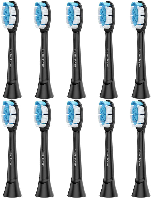 Toothbrush Replacement Heads for Philips Sonicare Electric Sonic Tooth Refill Brush Head, 10 Pack Black