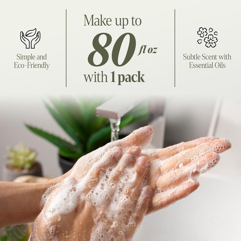 Tidy Kitchen Foaming Hand Soap Refill Tablets - 10 Count Refill Pack (Makes 80 fl oz), Gentle Moisturizing Foam for Kitchen & Bathroom, Compatible with Foaming Dispensers (Vanilla Scent)