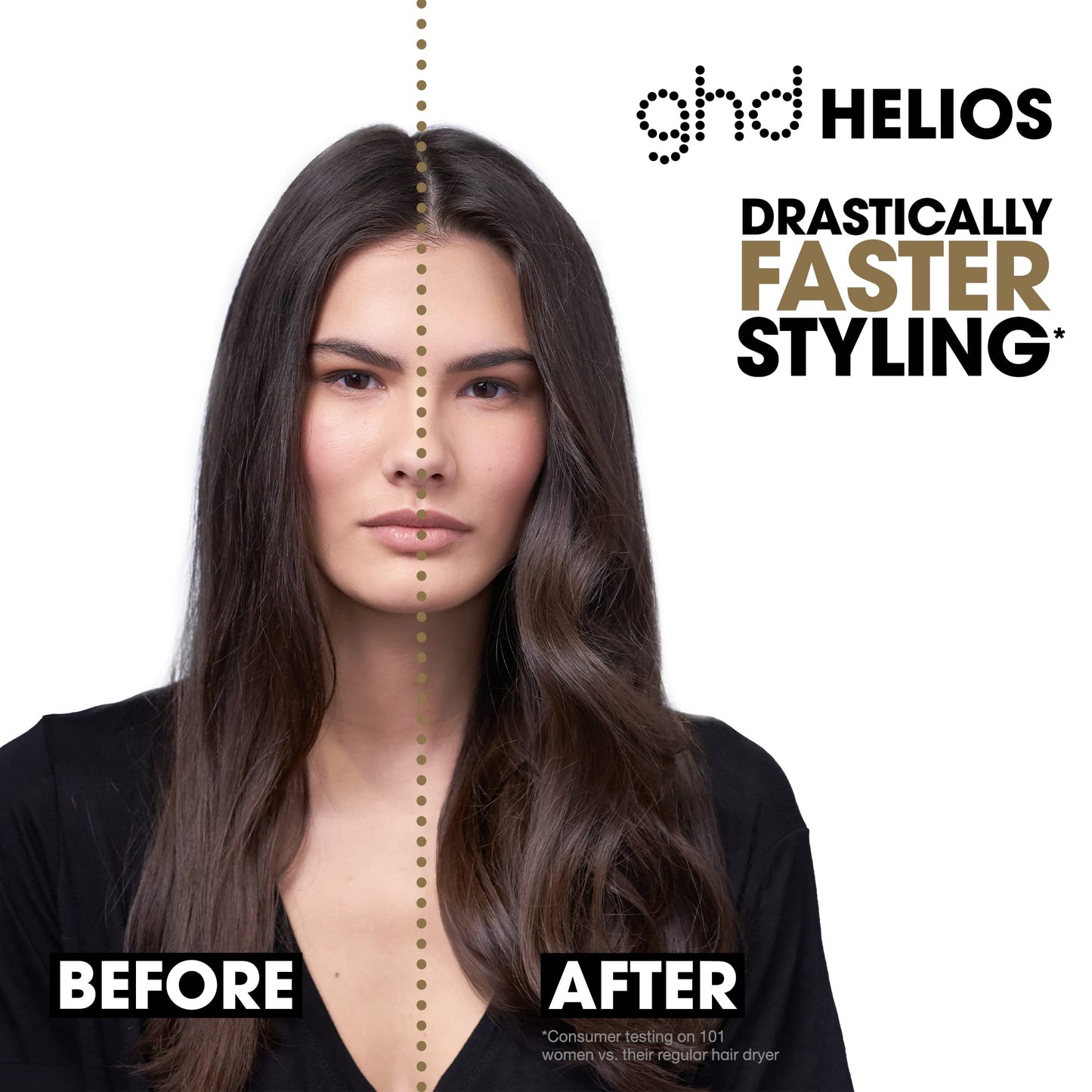 ghd Helios Professional Hair Dryer - Advanced 1875W Blow Dryer with Aeroprecis Technology, 75mph Airflow, Ionic Frizz Control, More Shine, Lightweight Design and Low Noise - Black