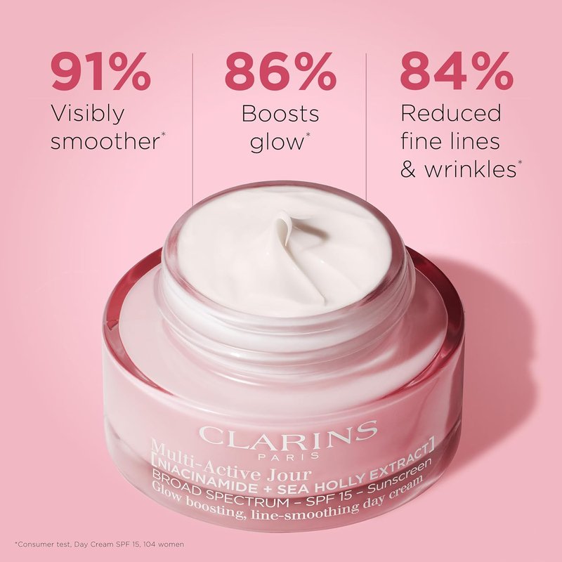 Clarins Multi-Active Day Cream SPF 15 - Niacinamide Formula to Smooth Fine Lines & Tighten Pores | 1.7 Oz