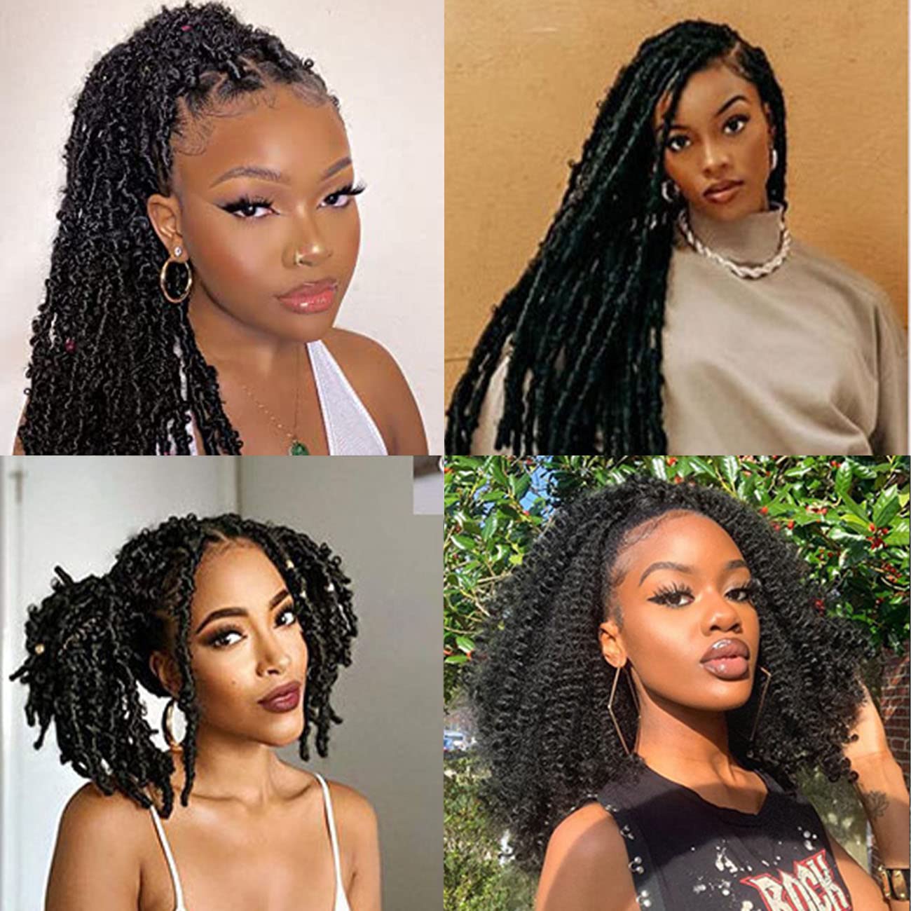 36 Inch Marley Hair Springy Afro Twist Hair 8 Packs Marley Twist Braiding Hair for Faux Locs Crochet Hair Pre Separated Spring Twist Hair Synthetic Hair Extensions(36 Inch, 1B)