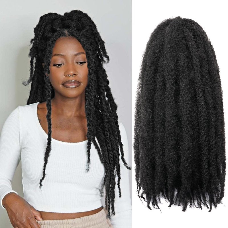 Marley Twist Braiding Hair-24Inch 8packs Cuban Twist Hair Soft Marley Hair for Black Women(1B, 24 Inch (Pack of 8))