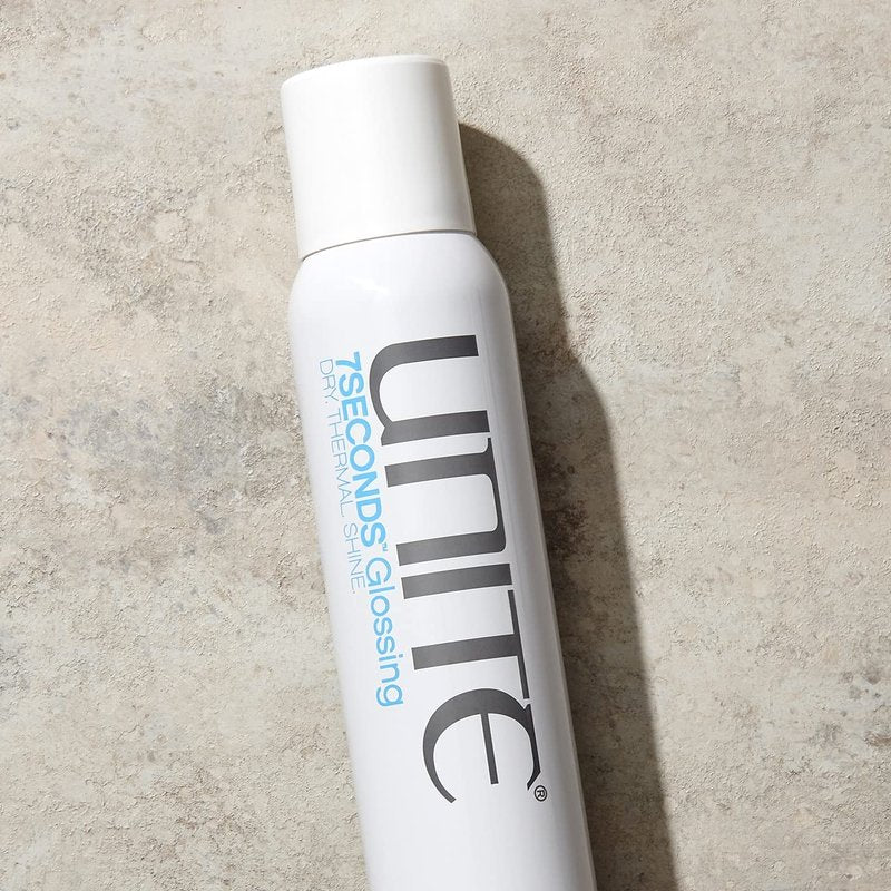 UNITE Hair – 7SECONDS Glossing Spray – Dry Anti-Humectant Shine Spray for Instant, Weightless Gloss & Humidity Control – UV & Thermal Protection – 6 Fl Oz