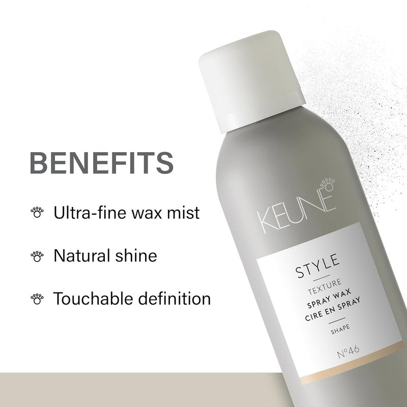 KEUNE Style Spray Wax - Buildable Hair Texture & Natural Shine | 6.1 Fl Oz