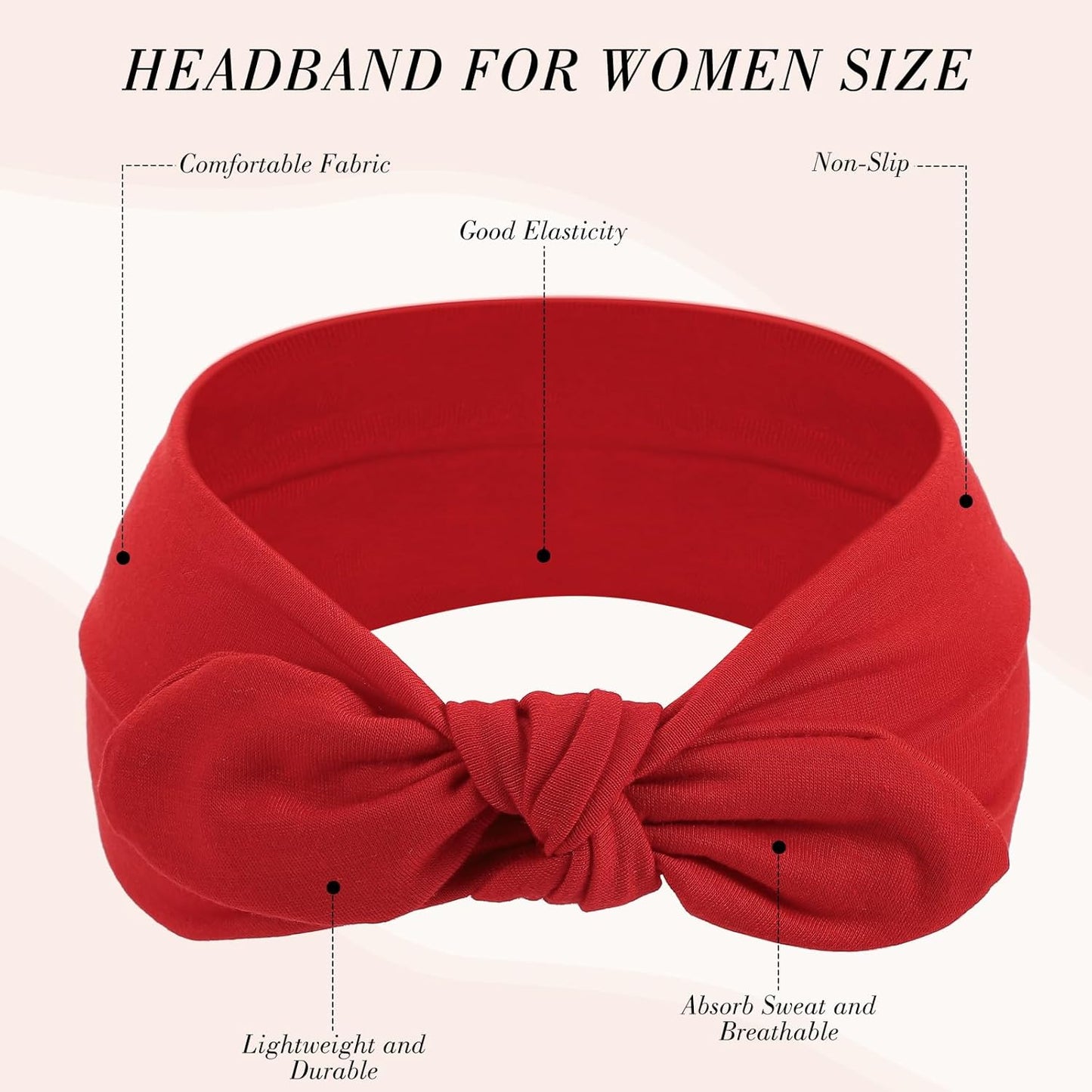 Boho Headbands for Women, 6 Pack Wide Headband Non Slip for Women's Hair Multi Styles Hair Bands for Summer