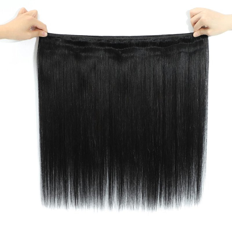Lolatemi Straight Bundles Human Hair 16 18 20 Inch 3 Bundles 100% Unprocessed Brazilian Virgin Human Hair Straight Weave Bundles Natural Color