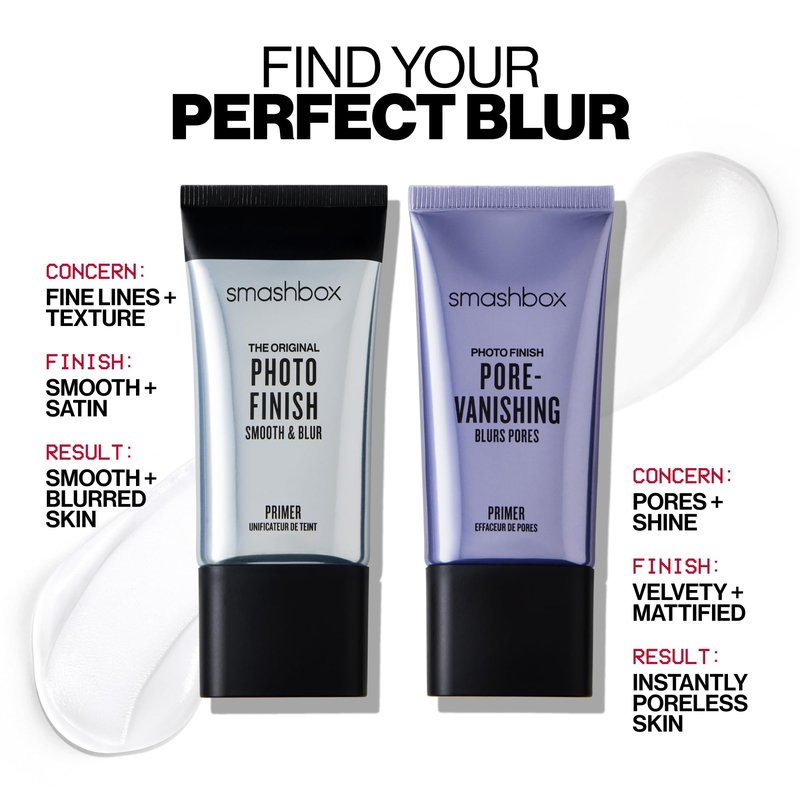 Smashbox The Original Photo Finish Smooth & Blur Makeup Primer | Instantly Smooths and Blurs Fine Lines and Pores | Vitamins A + E, 0.34 Fl Oz