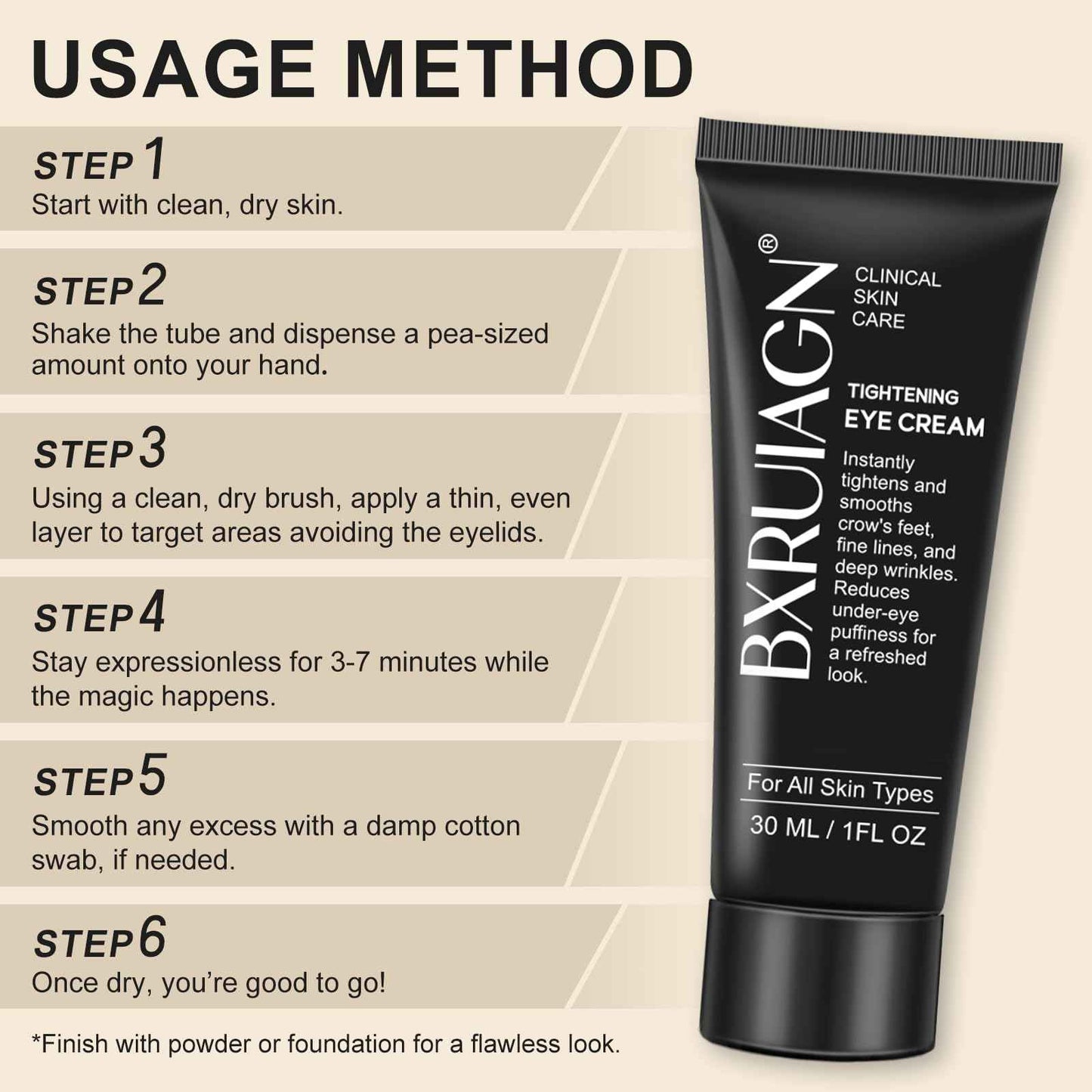 Instant Eye Tightener - Quickly Reduces Dark Circles, Eye Bags, Puffiness and wrinkles, Locks in Moisture(30ML)