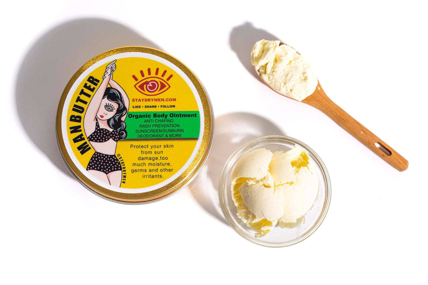 Drymen Products Manbutter Body Butter 4oz Full Skincare Healing Balm for Dry Skin Nourishing Moisturizer Natural Ingredients Soothing Relief