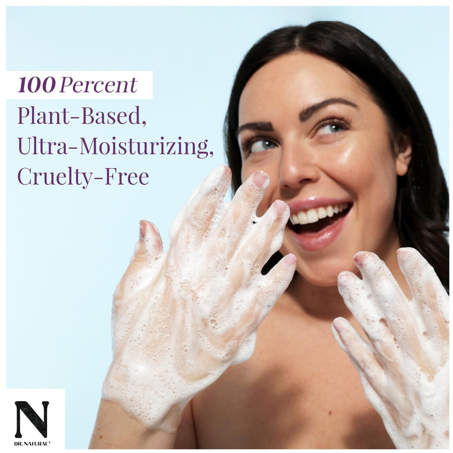 Dr. Natural Multi-Purpose Baby Plus Kids Soap - Body Wash and Shampoo - Gentle Soap with Shea Butter - Newborn Safe - Unscented - 16 oz
