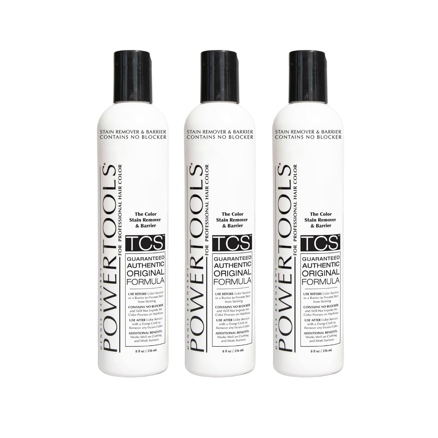 Color Stain Remover - Original PowerTools TCS 10 oz | Barrier for Hair Color Application | Pack of 3