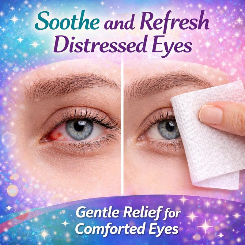 Tea Tree Eyelid Wipes - Gentle Eyelid Cleanser for Blepharitis & Dry Eye | 120 Individually Wrapped Wipes with Aloe Vera & Hyaluronic Acid