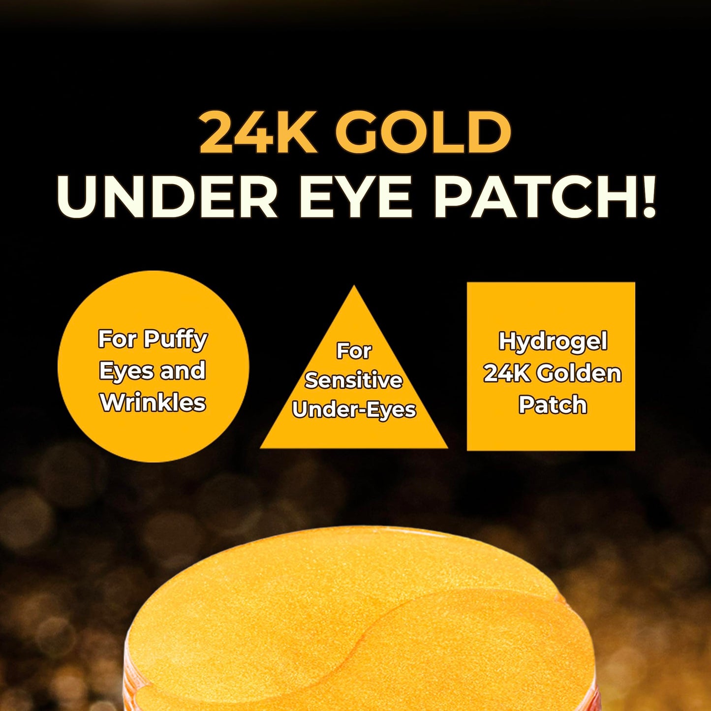 BRING GREEN Gold Collagen Eye Patches 60 Count, Hydrating Firming Under Eye Mask for Dark Circles & Puffiness