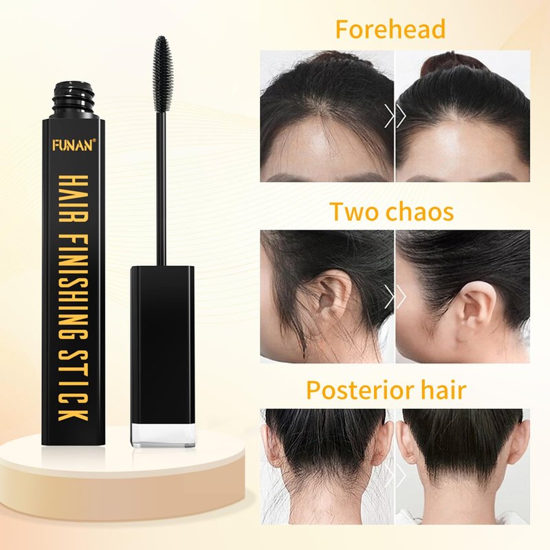 Hair Finishing Stick - Flyaway Control Cream for Small Broken Hairs - Non-Greasy & Non-Sticky | Black (Pack of 4)