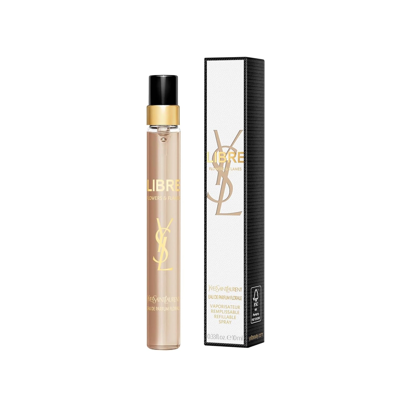 Yves Saint Laurent | Libre Flowers & Flames Eau De Parfum Spray - Travel Size 0.33 Fl Oz for Women