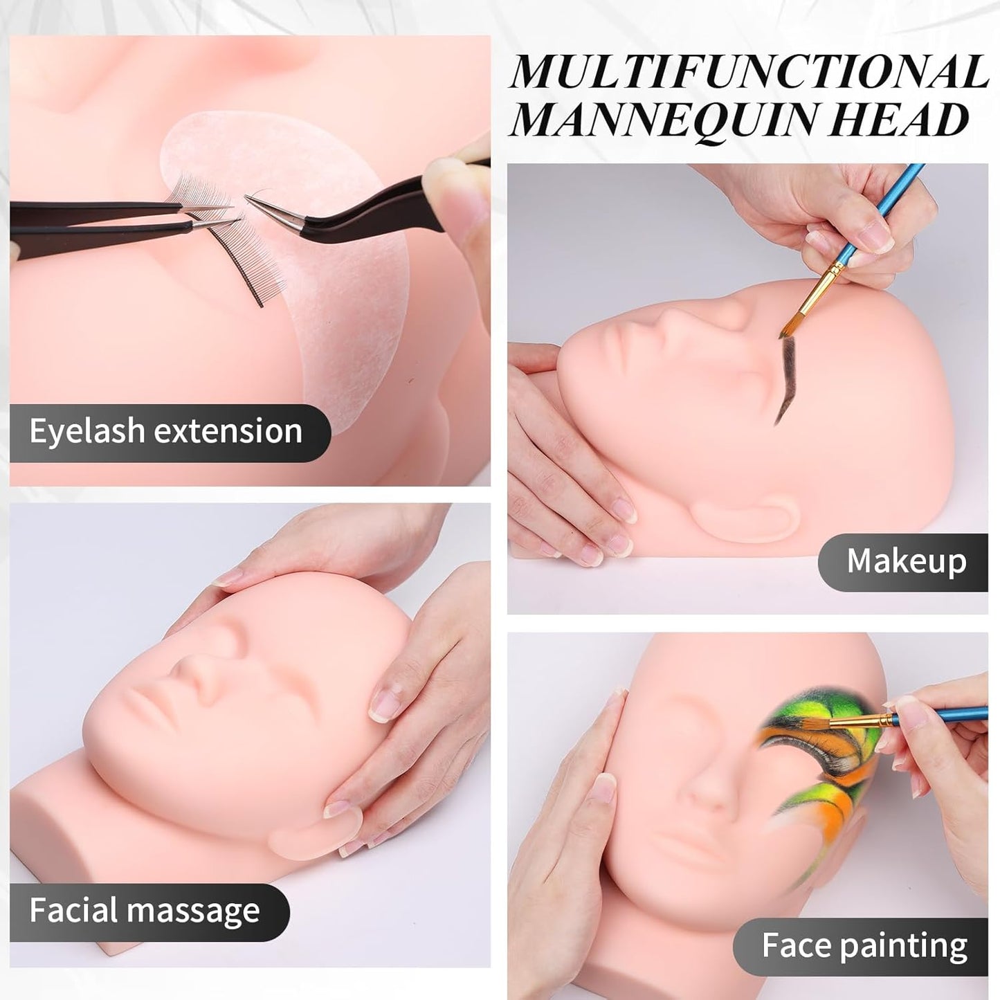 Eyelash Extension Kit - Complete Lash Training Tools Set for Beginners | Mannequin Head, Glue, Tweezers & More