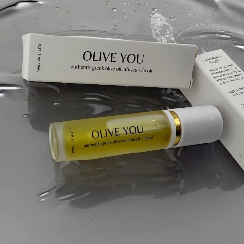Olive You Lip Oil – Non-Sticky Hydrating Lip Oil with Greek Extra Virgin Olive Oil & Squalane – Vegan, Cruelty-Free, Paraben-Free, Luxury Gift