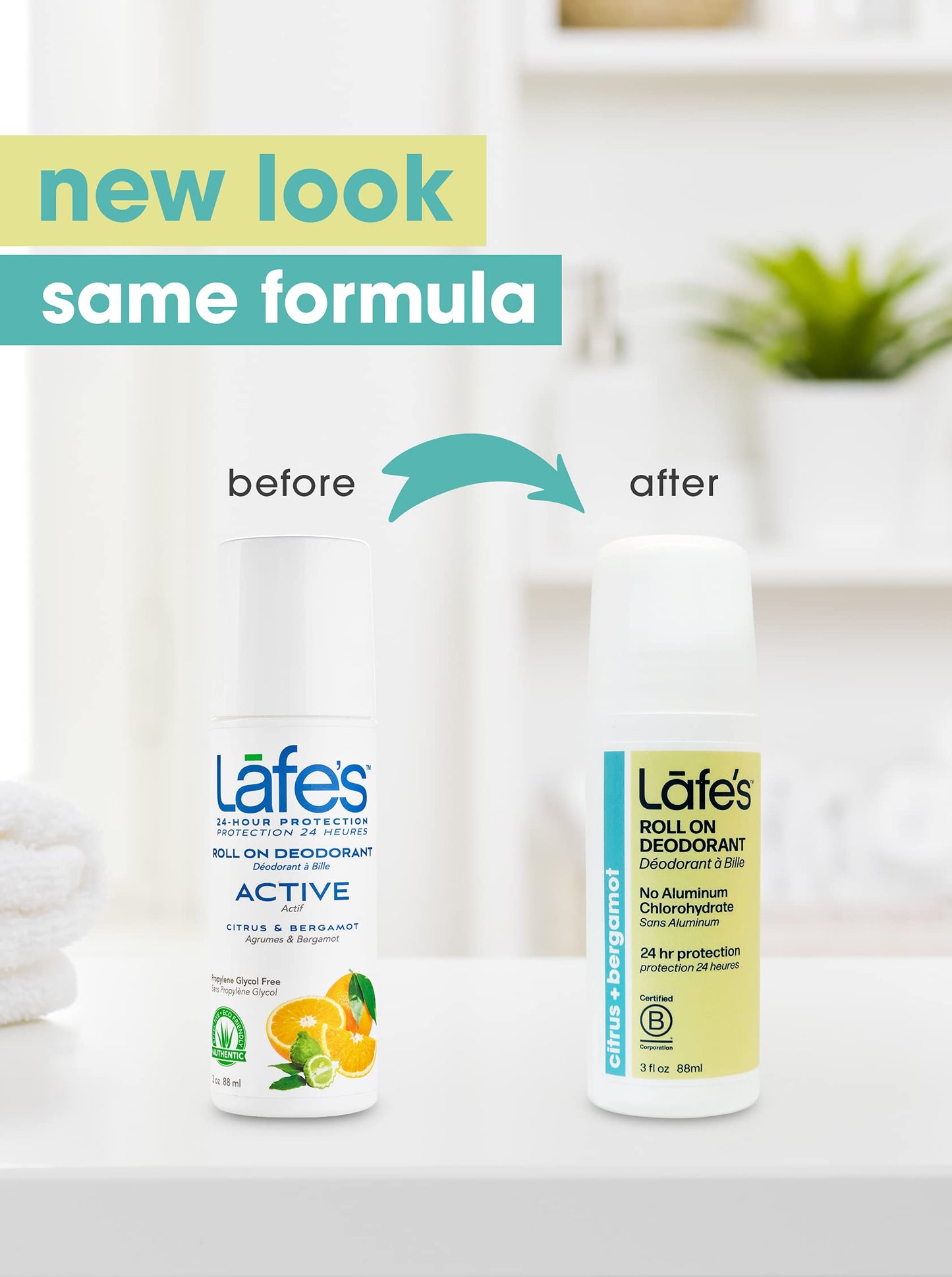 Lafe's Natural Deodorant | 3 ounce Roll-On Aluminum Free Natural Deodorant | Citrus & Bergamot