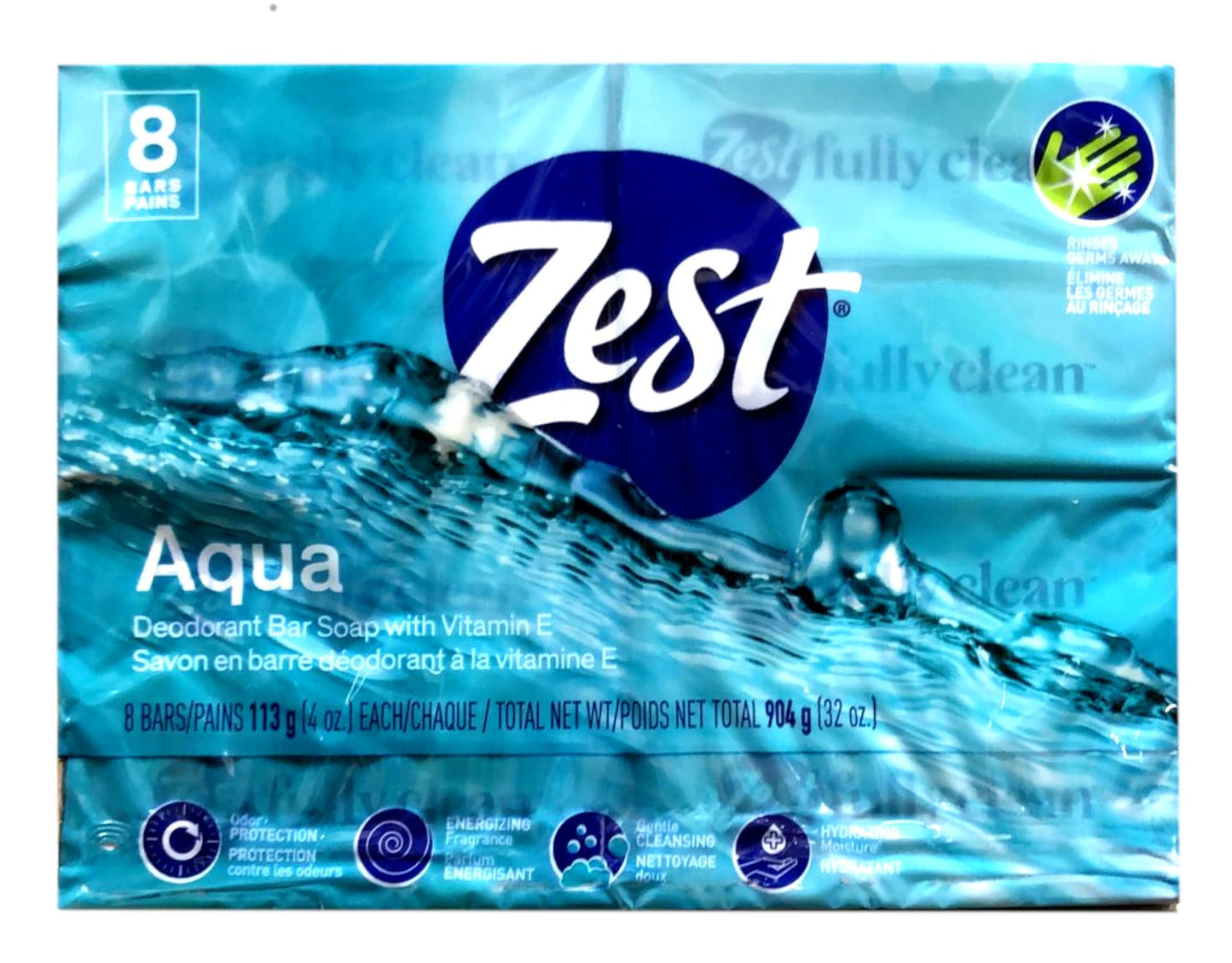Zest Aqua Bar Soap 4 Ounce Bars, 16-Count