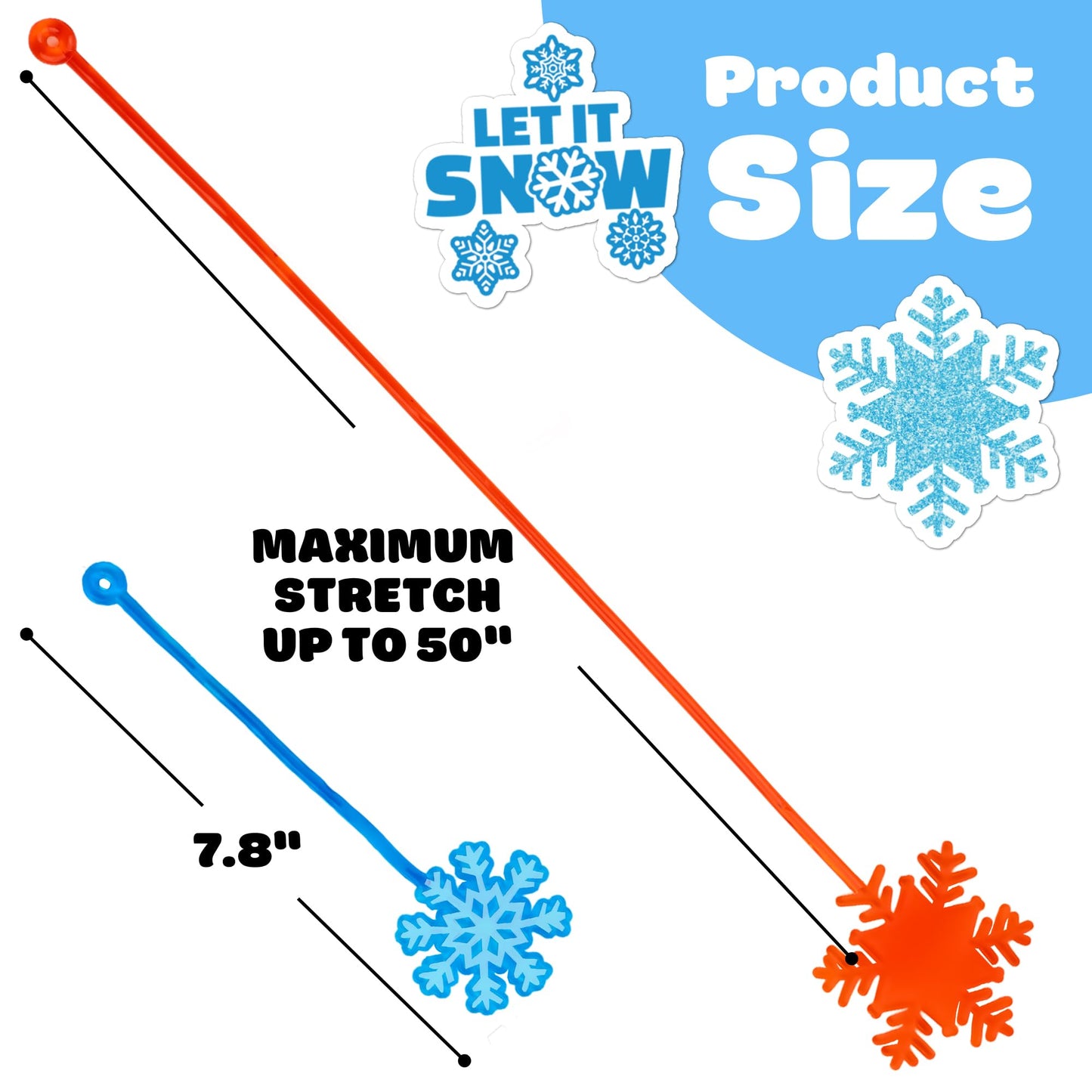 48 PCS Snowflake Party Favors - 24 Temporary Tattoos & 24 Stick Hands