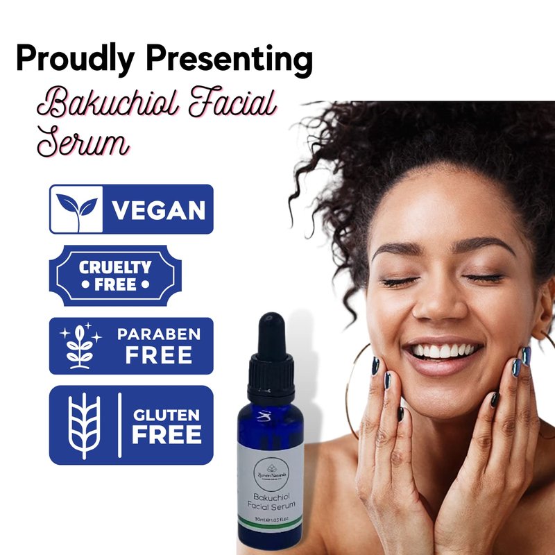 Zyzven Naturals Bakuchiol Facial Serum 30ml 1.05fl.oz Anti Aging, Wrinkles, Fine Lines & Dark Spots Reduction Serum