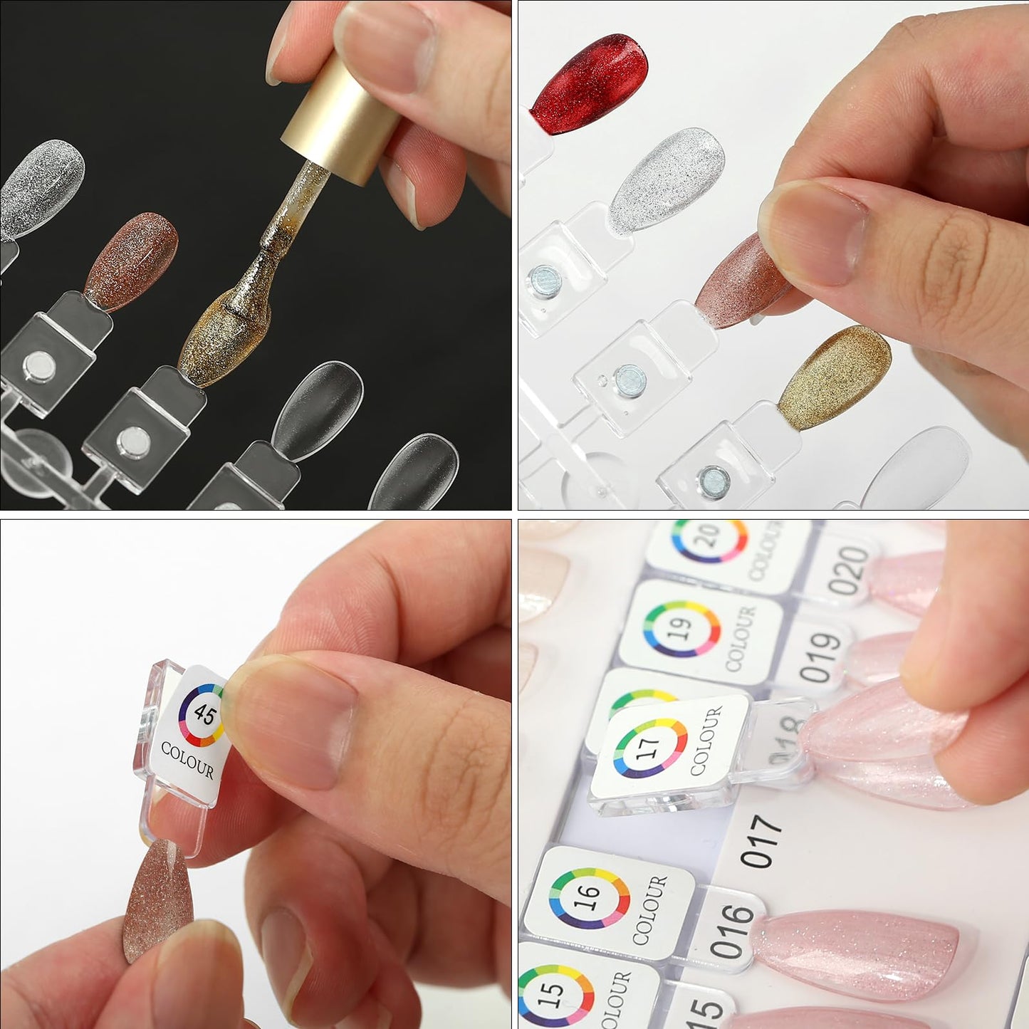 C12rtive 180 Magnetic Nail Swatch Book,Leather Magnetic Color Display Book with 192 Magnetic Tips & 1-180 Number Labels,Perfect for Nail Polish Nails Art Design(Grey)