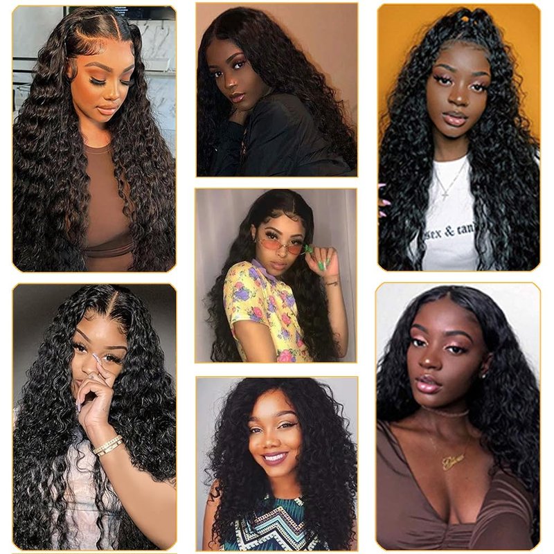 Water Wave Human Hair Bundles Brazilian Remy Water Wave Human Hair Bundles 10A Curly Unprocessed Extension Double Weft Natural Color for Black Women 18inch