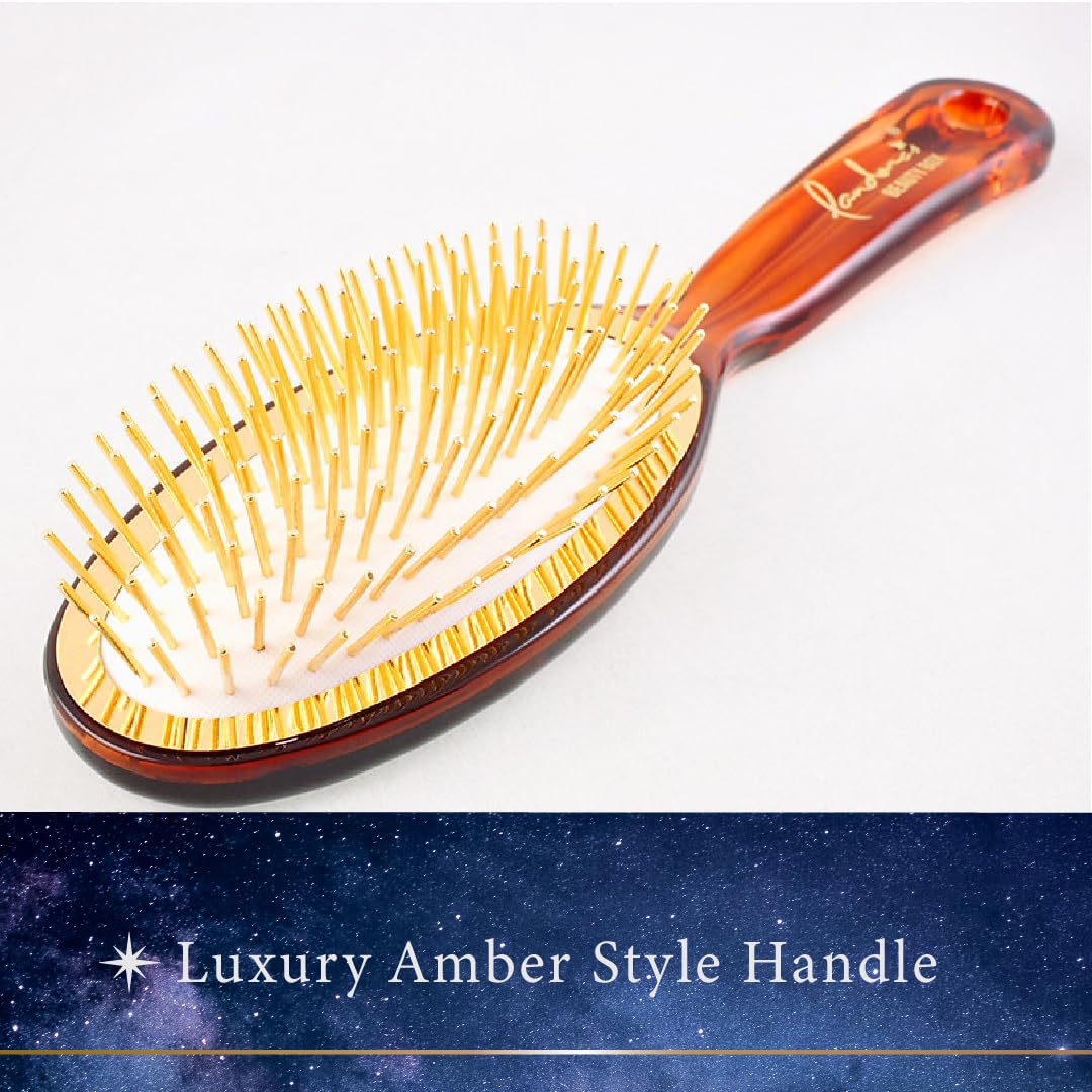 Pandora's Beauty Box The Golden Brush/Massage Brush/Hair Brush/Scalp Care/Gold/Scalp Massage Brush/Relax (Large, 22.5cm)