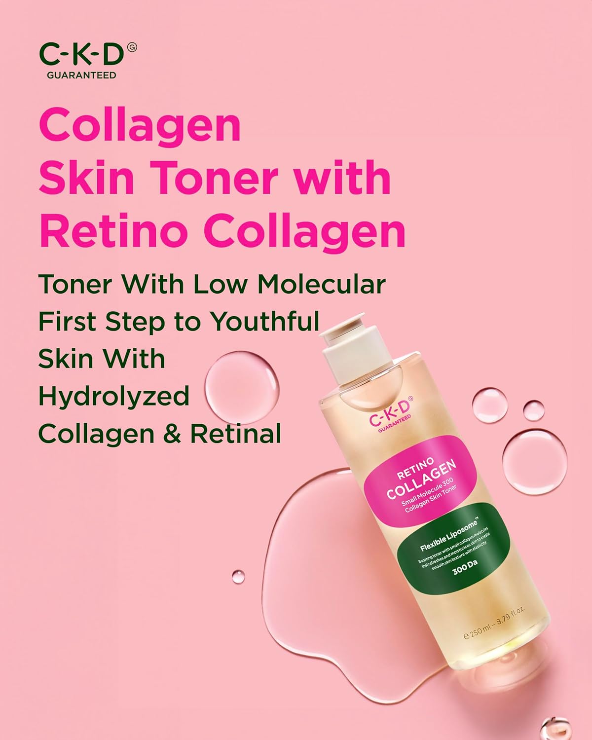 Retino Collagen Skin Toner - Hydrating Korean Toner for Sensitive Skin | 8.79 fl oz
